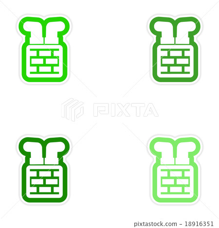 Set of paper stickers on white background Santa in Set of paper stickers on white background Santa in 18916351