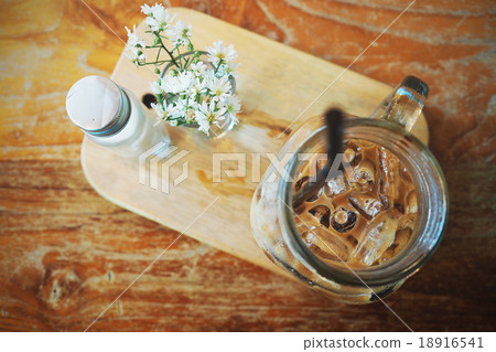 Close up of iced coffee. Vintage style. Close up of iced coffee. Vintage style. 18916541