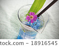 Blue hawaii italian soda decorated with flower 18916545