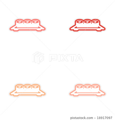 assembly sticker serving of sushi rolls on a plate 18917097