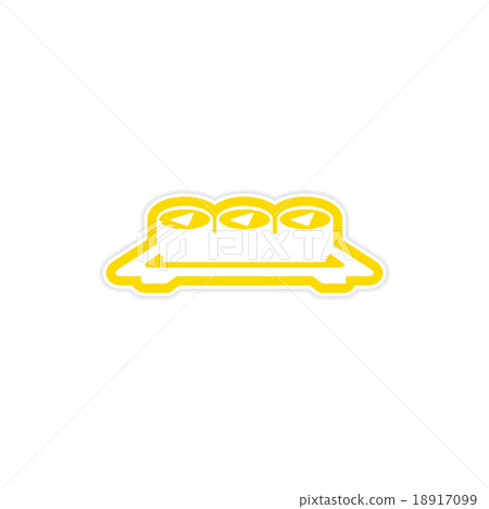sticker serving of sushi rolls on a plate 18917099