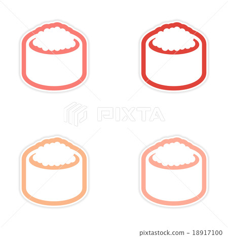 assembly sticker sushi with caviar on a white assembly sticker sushi with caviar on a white 18917100