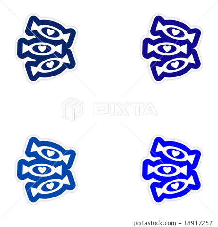 Set of paper sticker on white background chocolate 18917252