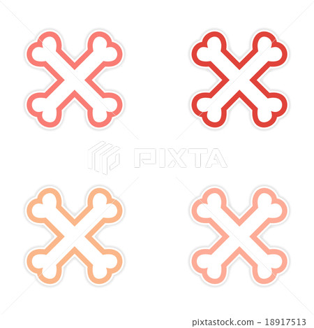 assembly sticker cross bones stacked on a white assembly sticker cross bones stacked on a white 18917513
