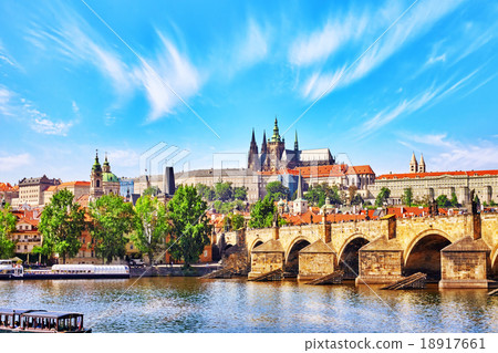 View of Prague Castle and Charles Bridge. 18917661