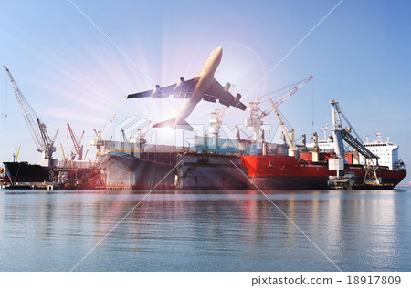 Large commercial airplane is flying 18917809