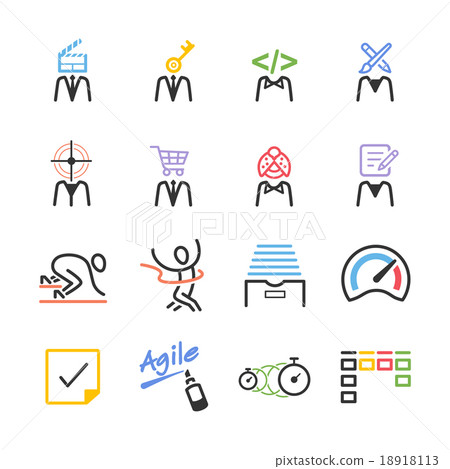 Stock Vector Illustration: Agile team icon set 18918113