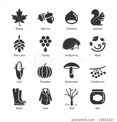 Stock Vector Illustration: Autumn icons Stock Vector Illustration: Autumn icons 18918227
