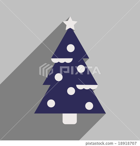 flat icon with long shadow Christmas tree flat icon with long shadow Christmas tree 18918707