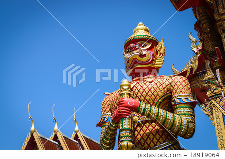 The Big Giant on blue sky in Thai Temple,Thailand 18919064