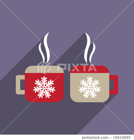 flat icon with long shadow cup snowflakes flat icon with long shadow cup snowflakes 18919085