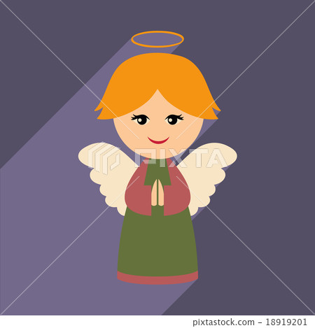 flat icon with long shadow Christmas angel 18919201