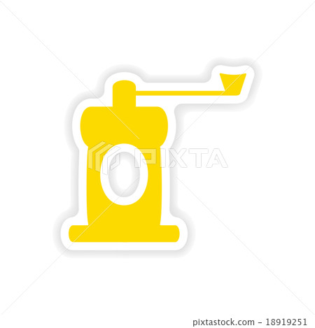 icon sticker realistic design on paper coffee mill icon sticker realistic design on paper coffee mill 18919251