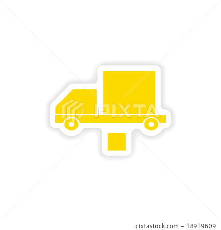 icon sticker realistic design on paper car freight 18919609