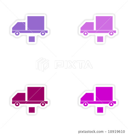 assembly realistic sticker design on paper 18919610