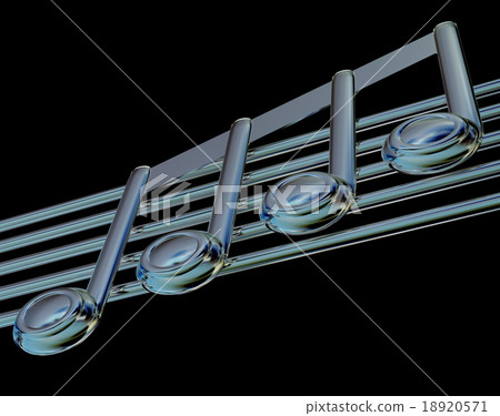3D music note on staves 3D music note on staves 18920571