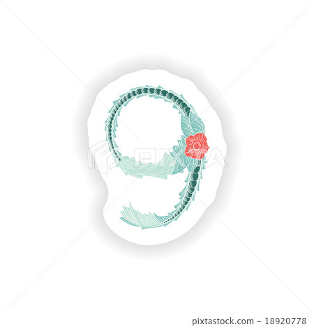stiker Abstract number 9 logo icon in Blue stiker Abstract number 9 logo icon in Blue 18920778