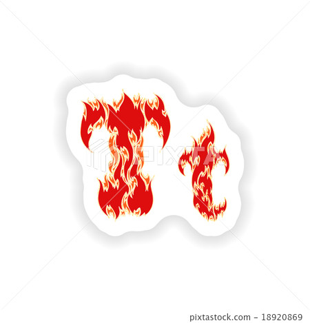 sticker fiery font red letter T on white sticker fiery font red letter T on white 18920869