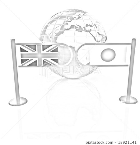 Three-dimensional image of the turnstile and flags 18921141