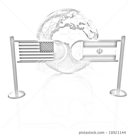 Three-dimensional image of the turnstile and flags 18921144