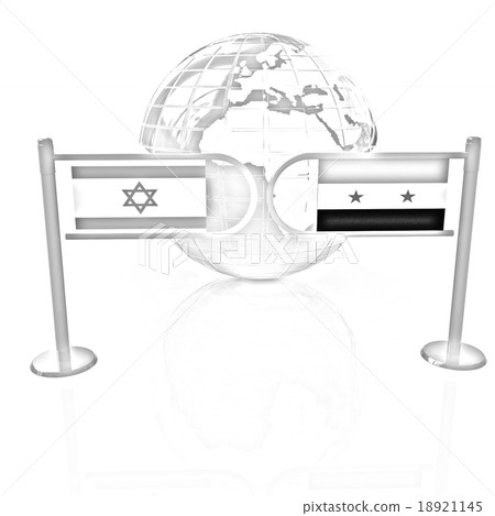 Three-dimensional image of the turnstile and flags 18921145