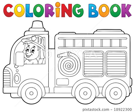 Coloring book fire truck theme 2 18922300