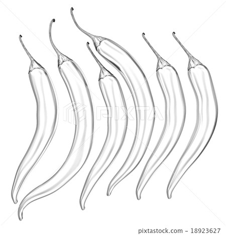 Hot chilli pepper icons set Hot chilli pepper icons set 18923627