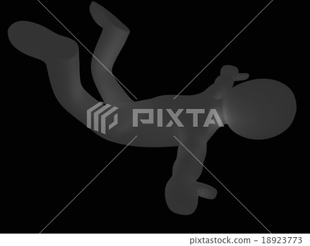 Flying 3d man on white background Flying 3d man on white background 18923773