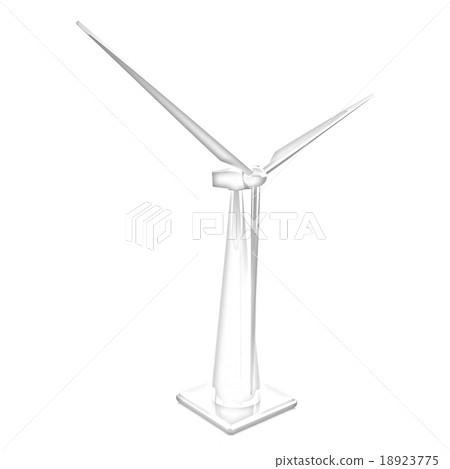Wind turbine isolated on white 18923775