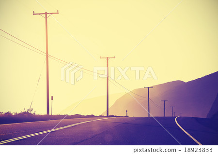 Vintage toned sunset at Pacific Highway. Vintage toned sunset at Pacific Highway. 18923833