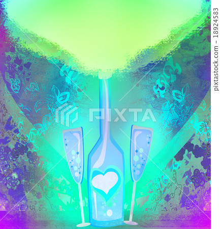 Champagne bottle and glass Champagne bottle and glass 18924583
