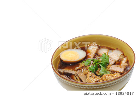 Crunchy Pork Soup with noodle isolated, Chinese Crunchy Pork Soup with noodle isolated, Chinese 18924817