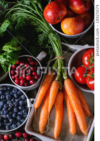 Mix of fruits, vegetables and berries Mix of fruits, vegetables and berries 18925674