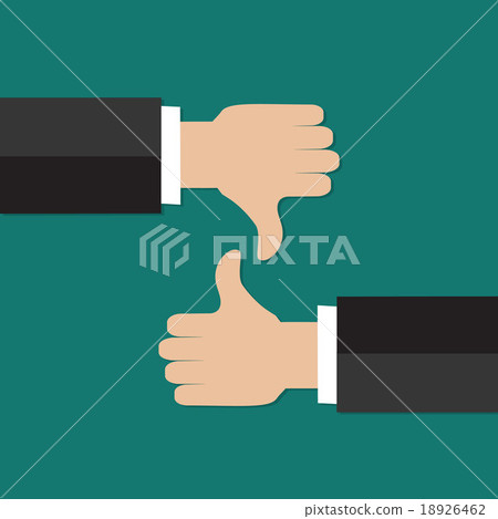 Thumbs up and thumbs down hand sign 18926462