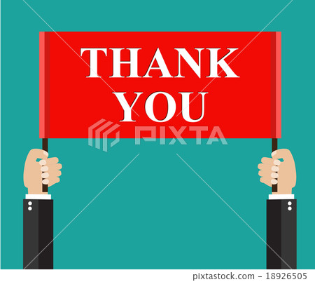 Businessman holding thank you sign 18926505