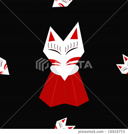 Inari Fox Black Background 18928753