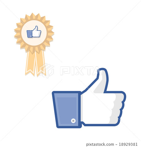 Blue thumb up icon, vector illustration Blue thumb up icon, vector illustration 18929381