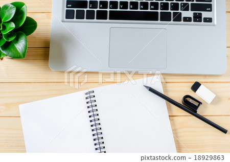 Blank white sketchbook with black pencil Blank white sketchbook with black pencil 18929863