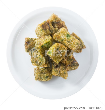 Top View of Fried Steamed Dumpling on White  18931873