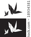 White origami crane, bird, paper 18934381