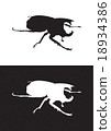 Vector silhouette of rhinoceros beetle 18934386