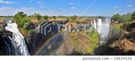 Victoria Falls and Rainbow (Panorama) 18934520