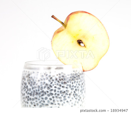 milk pudding with chia seeds and fruits milk pudding with chia seeds and fruits 18934947
