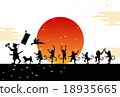 Momotaro and monkey march and first sunrise 18935665