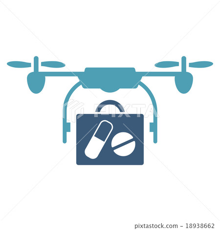 Medical Drone Shipment Icon 18938662