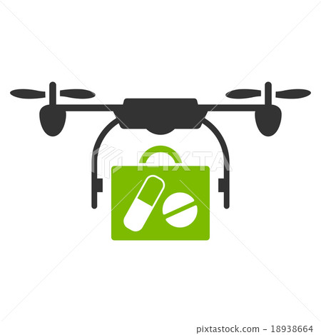 Medical Drone Shipment Icon 18938664