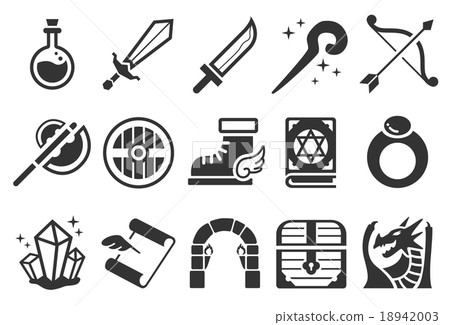 Stock Vector Illustration: Game RPG icons Stock Vector Illustration: Game RPG icons 18942003