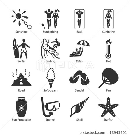 Stock Vector Illustration: Summer icons set 18943501