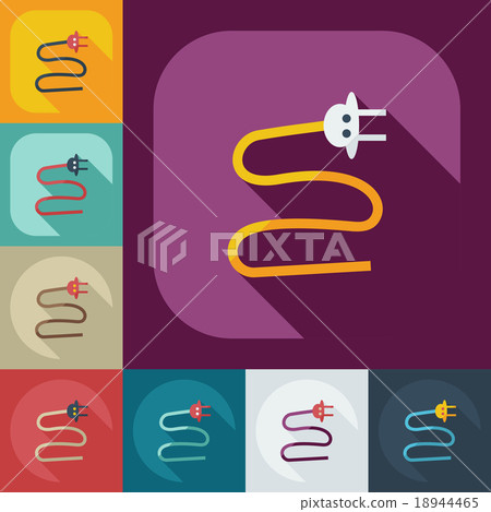 Flat concept, set modern design with shadow  18944465