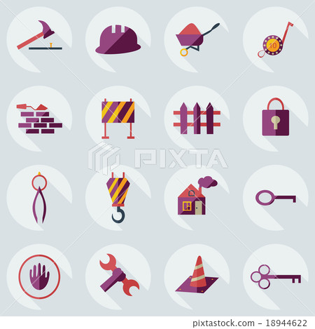 Flat concept, set modern design with shadow Flat concept, set modern design with shadow 18944622